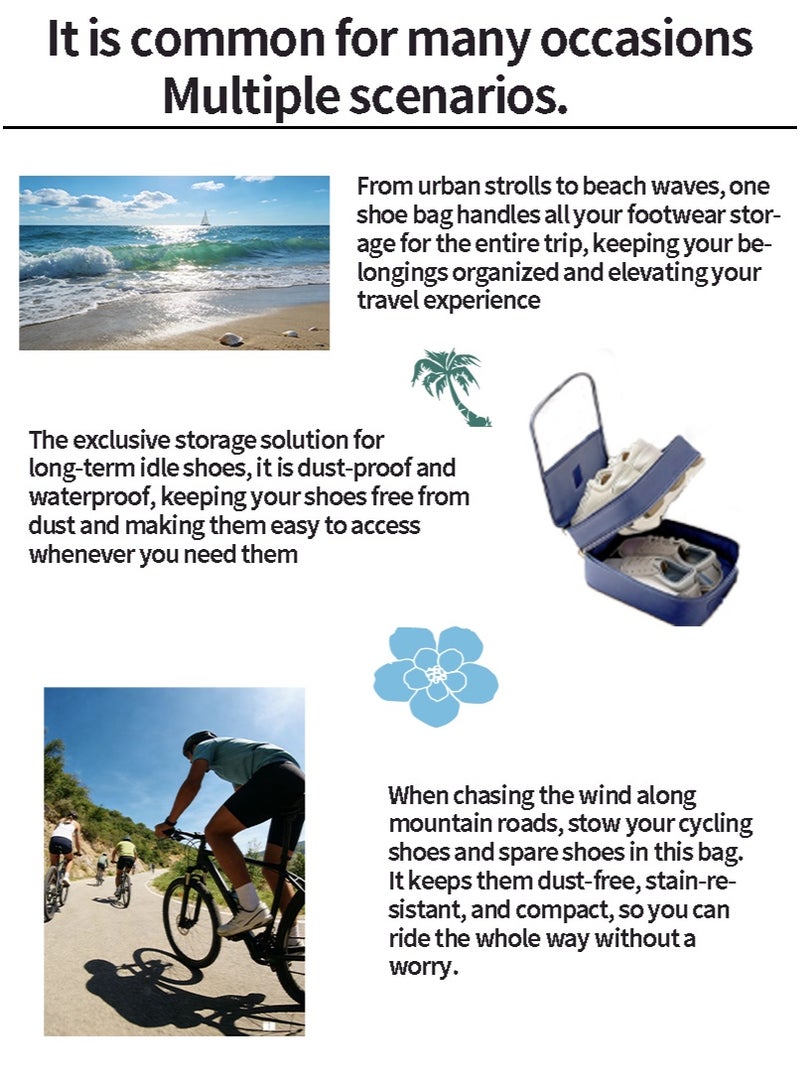 Travel shoe bag that holds 3 pairs of shoes, suitable for both men and women. Zippered shoe storage bag, perfect for travel and everyday use as a carry-on accessory - Image 4